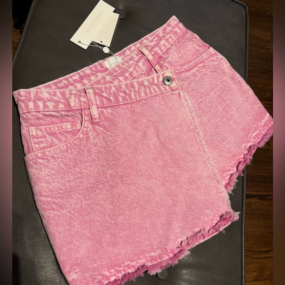 Jonathan Simkhai Malta Mini Denim Wrap Skirt NWT - Picture 8 of 8